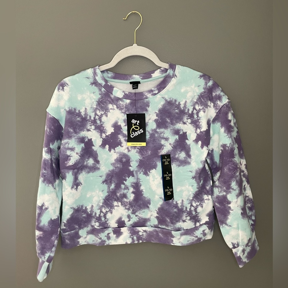 Art Class - Blue + Purple Tye Dye Sweatshirt - Size 10/12